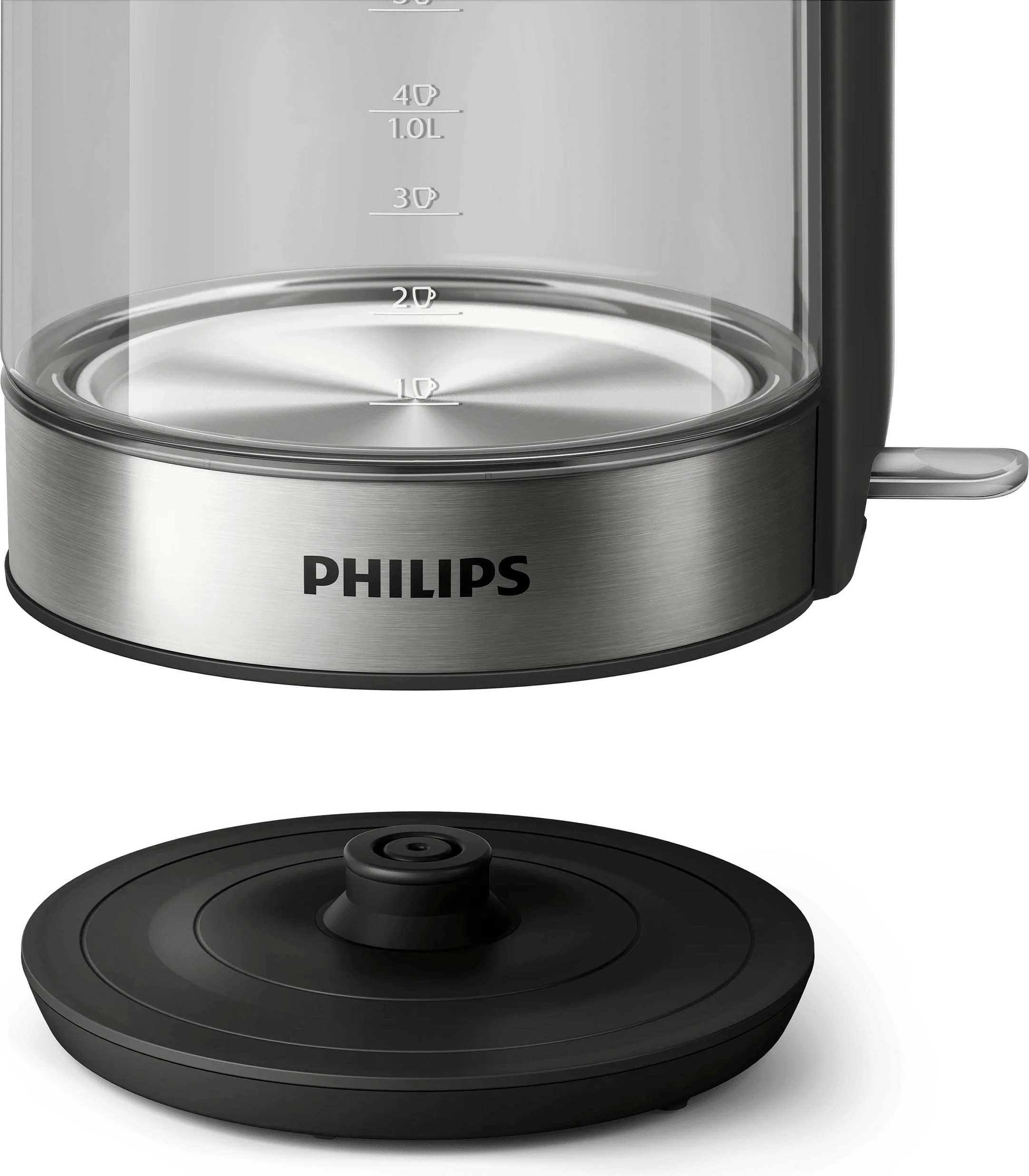 Çajnik elektrik Philips HD9339/80, 1.7 L, xham/inoks, i zi/argjend