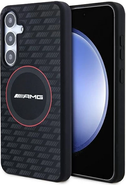 Mbështjellës Mercedes AMG Silicone Carbon Pattern MagSafe për Samsung Galaxy S24, i zi