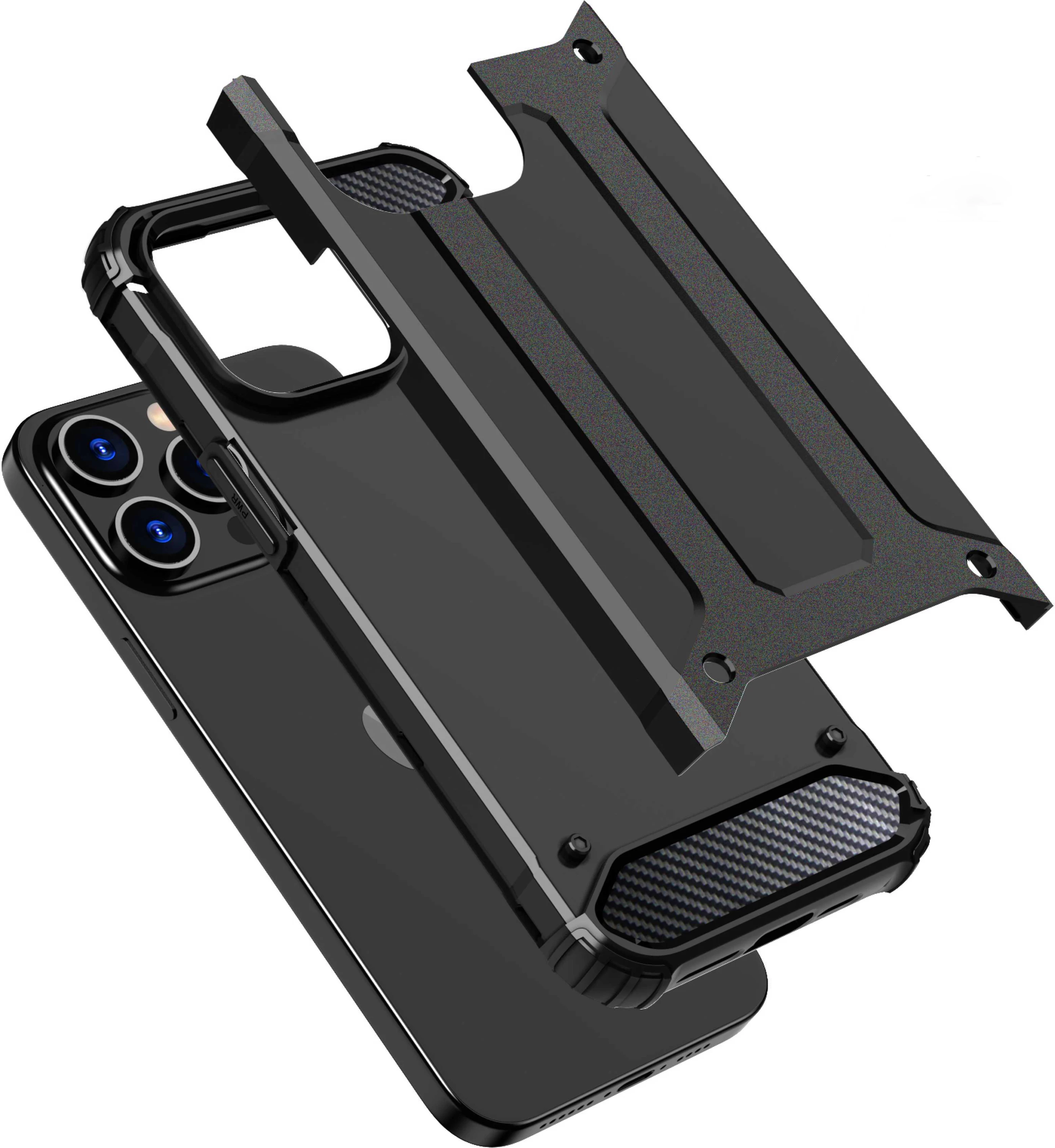 Mbështjellës Hurtel Hybrid Armor për iPhone 15 Pro Max, i zi
