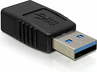 Adapter USB DeLOCK USB 3.0-A, USB-A mashkull në USB-A femër, 5Gbps, i zi