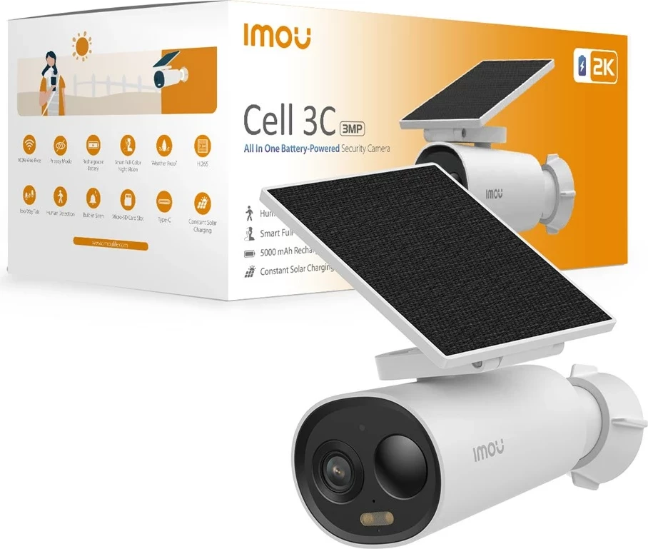 Kamerë sigurie IP Imou Cell 3C, 3 MP, Wireless, e bardhë