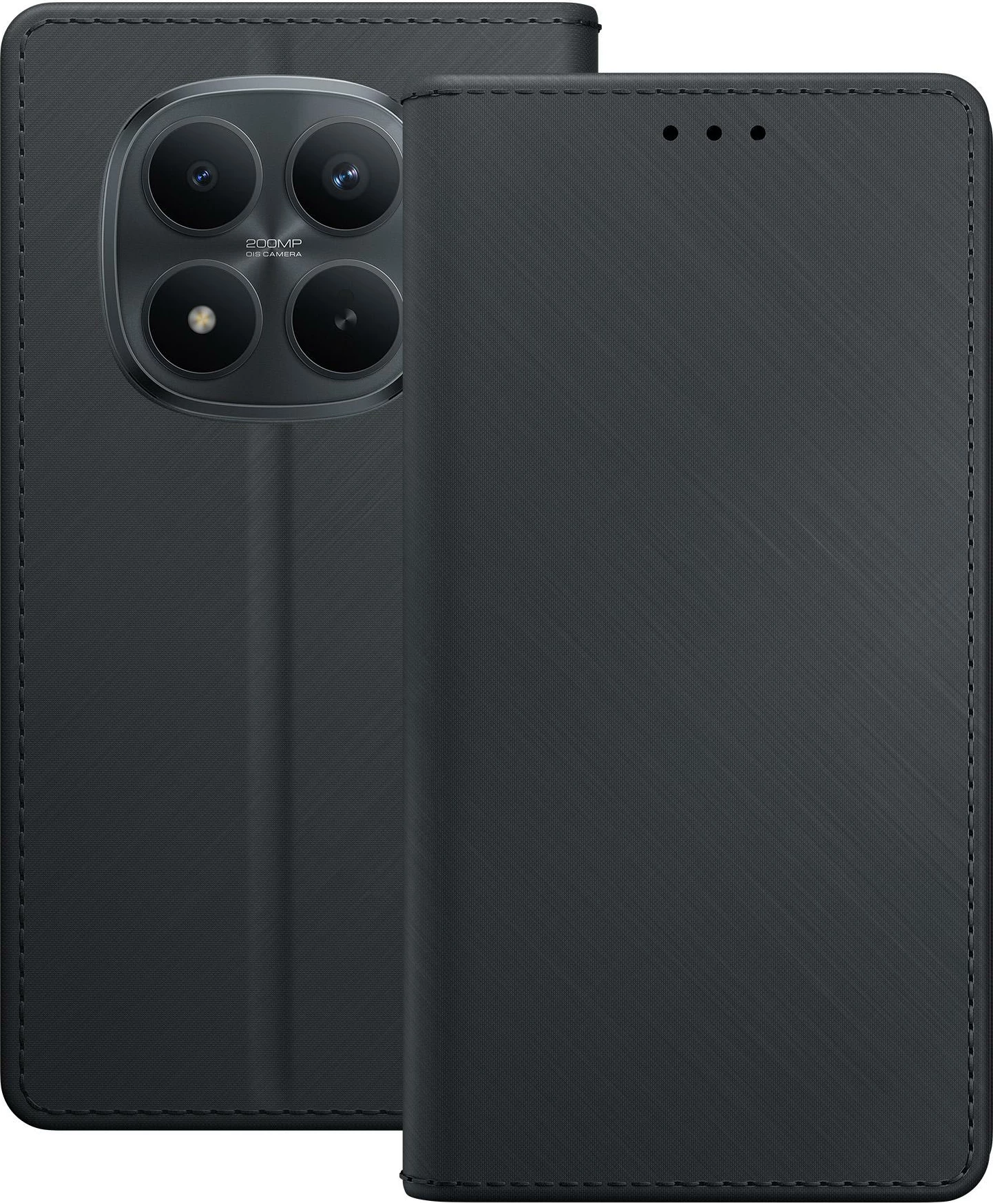 Mbështjellës me portofol 3mk Wallet Case për Xiaomi Redmi Note 15 Pro+ 5G, me xhepa për 3 karta, me magnet, me stand, e zezë, në kuti