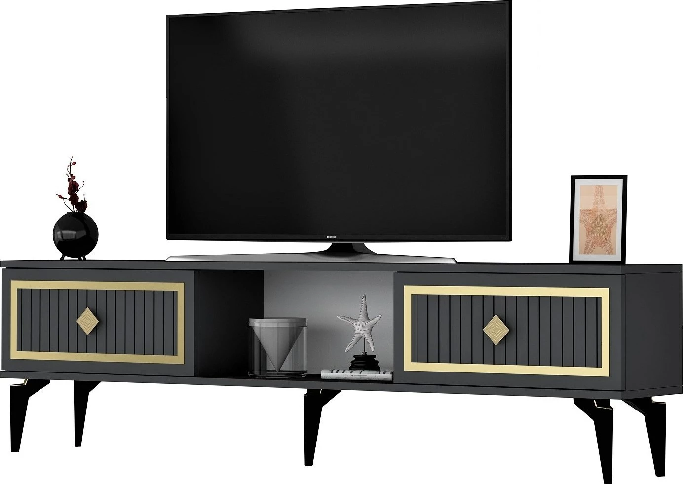 Komodë TV Hanah Home, Nil, anthracite dhe ari