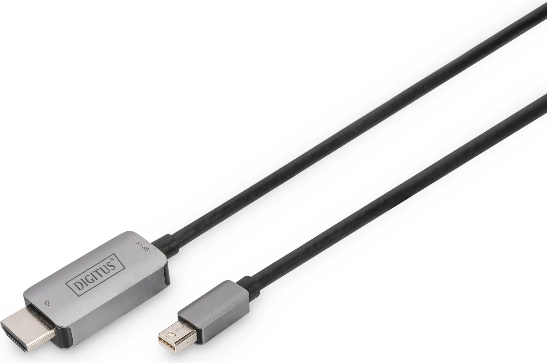 Kabëll adapter Mini DisplayPort në HDMI Digitus 8K, 1m, i zi