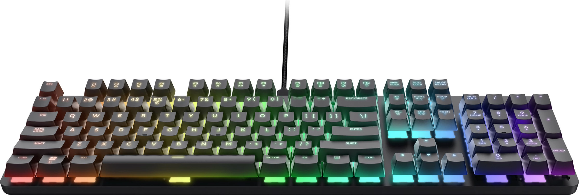 Tastierë mekanike Trust GXT 871 Zora, full-size 100%, USB, RGB, layout gjerman, e zezë