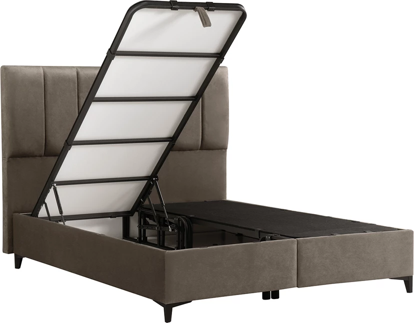 Krevat me hapësirë për depo, ngjyrë camel, 160x200cm, 223x166x120