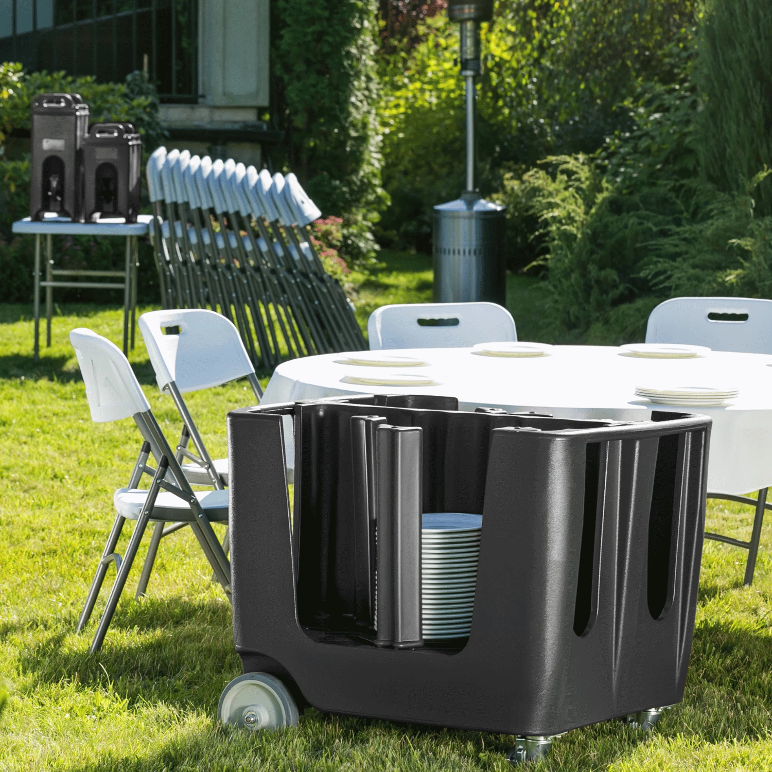 Karrige palosëse catering, Amerbox, 540x440x(H)840 mm, ngarkesë max 175 kg, e bardhë