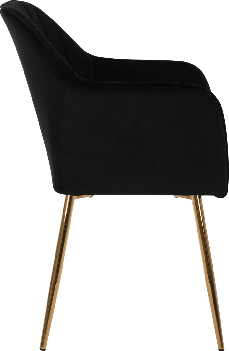 Karrige SAWYER FH8523.04 kadife e zezë dhe këmbë të arta 55Χ60Χ83Hcm, set prej 2 copash