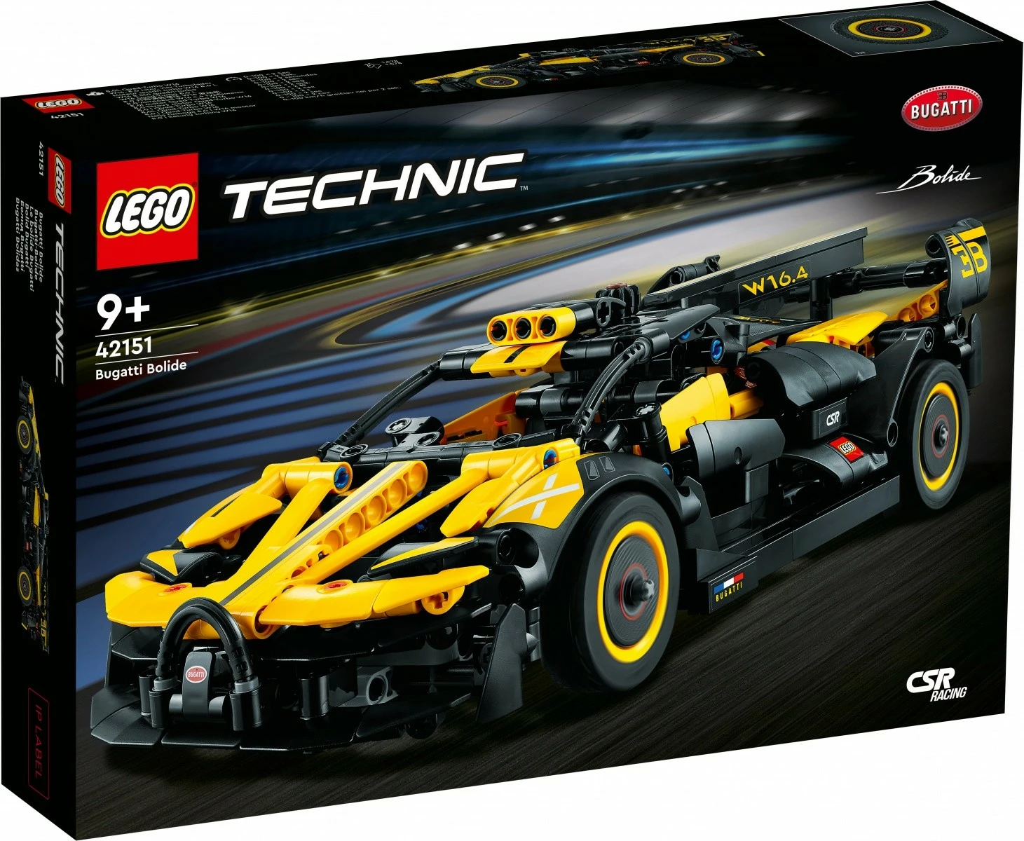 Set ndërtimi LEGO Technic Bugatti Bolide 42151, 905 pjesë, e verdhë/zezë