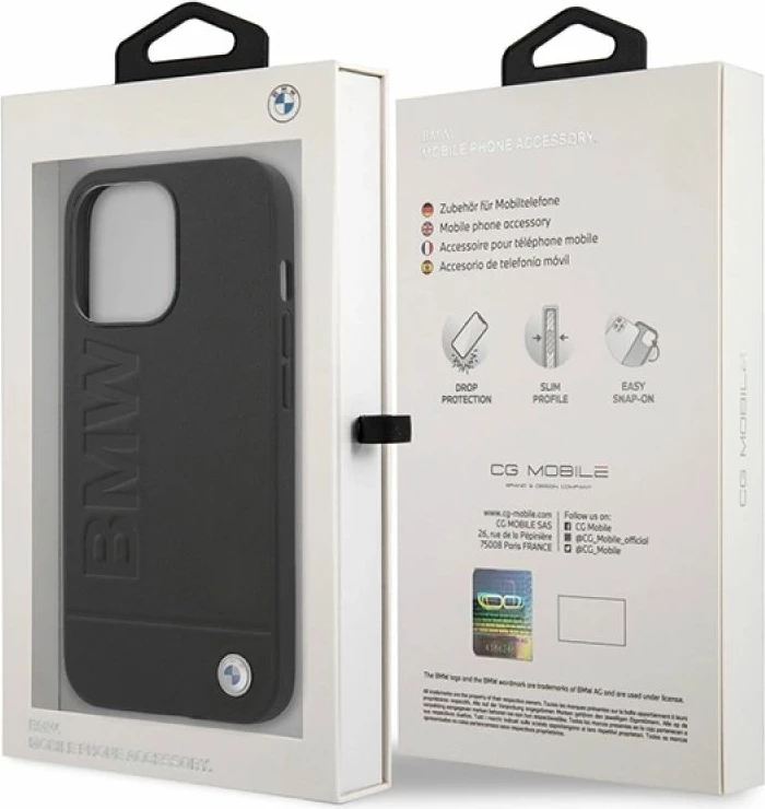 Etui BMW Signature Logo Imprint Magsafe për iPhone 14 Pro, e zezë