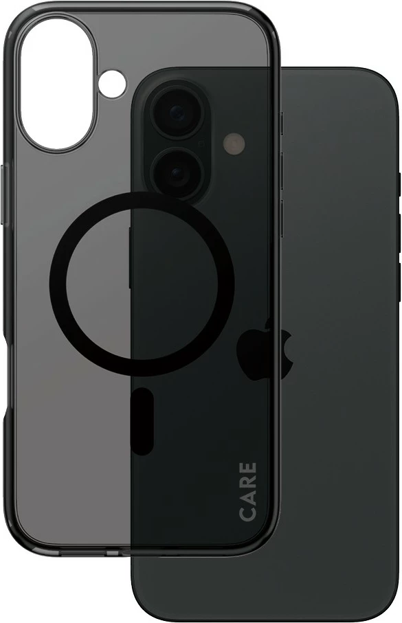 Mbështjellës PanzerGlass CARE Case Flagship Smokey MagSAFE për iPhone 16 Plus, zi