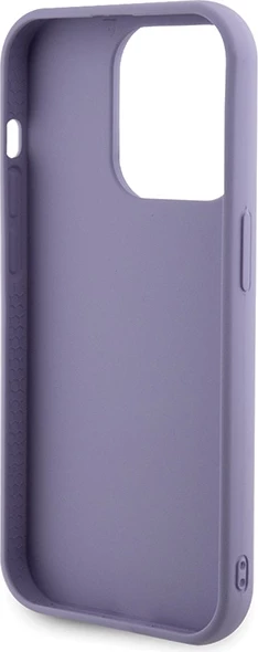 Mbështjellës Guess Sequin Script Metal për iPhone 15 Pro, vjollcë