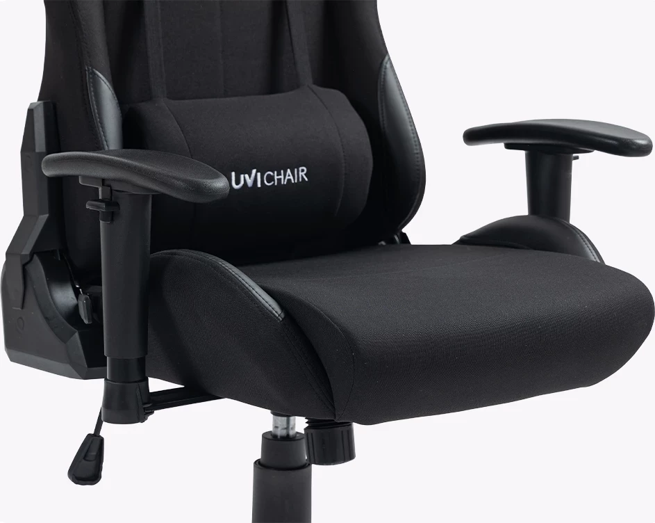 Karrige gaming/zyre UVI Back in Black UVI5000, rrjetë, shpinore 180°, deri 185 kg, e zezë