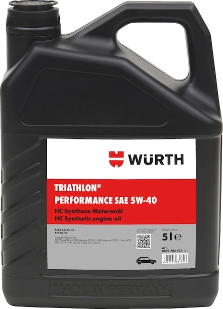 Vaj për motor Würth TRIATHLON, 5W40, 5L