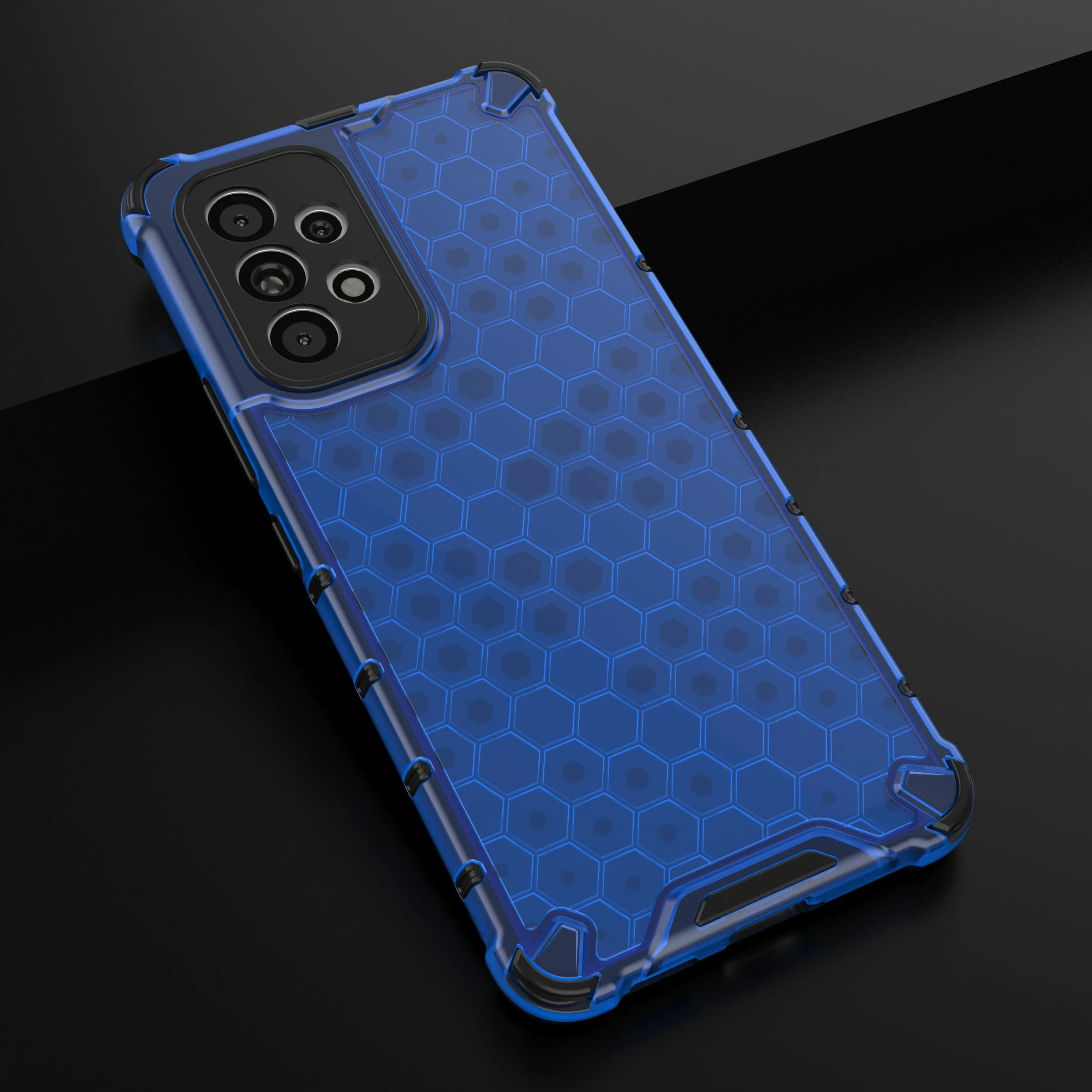 Mbështjellës Hurtel për Samsung Galaxy A73, honeycomb, xhel, Kaltër