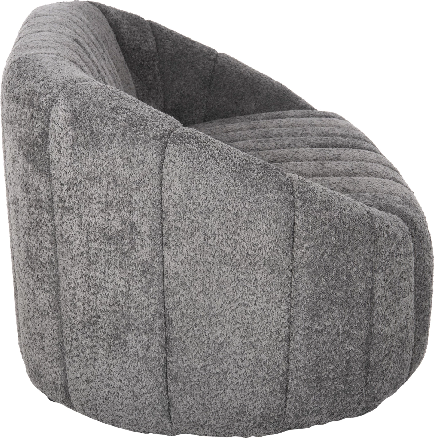 Divan dy vendesh MOBY FH9595.01, pëlhurë boucle gri, 145x82x67H cm