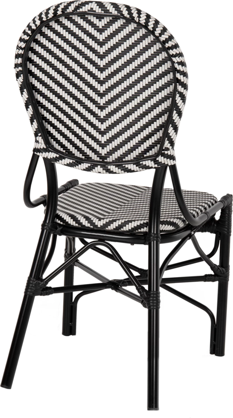 Karrige alumini FH5927.01 me tekstilene bardhë e zi, 46x56x95H cm