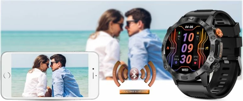 Smartwatch Gravity për meshkuj, e zezë