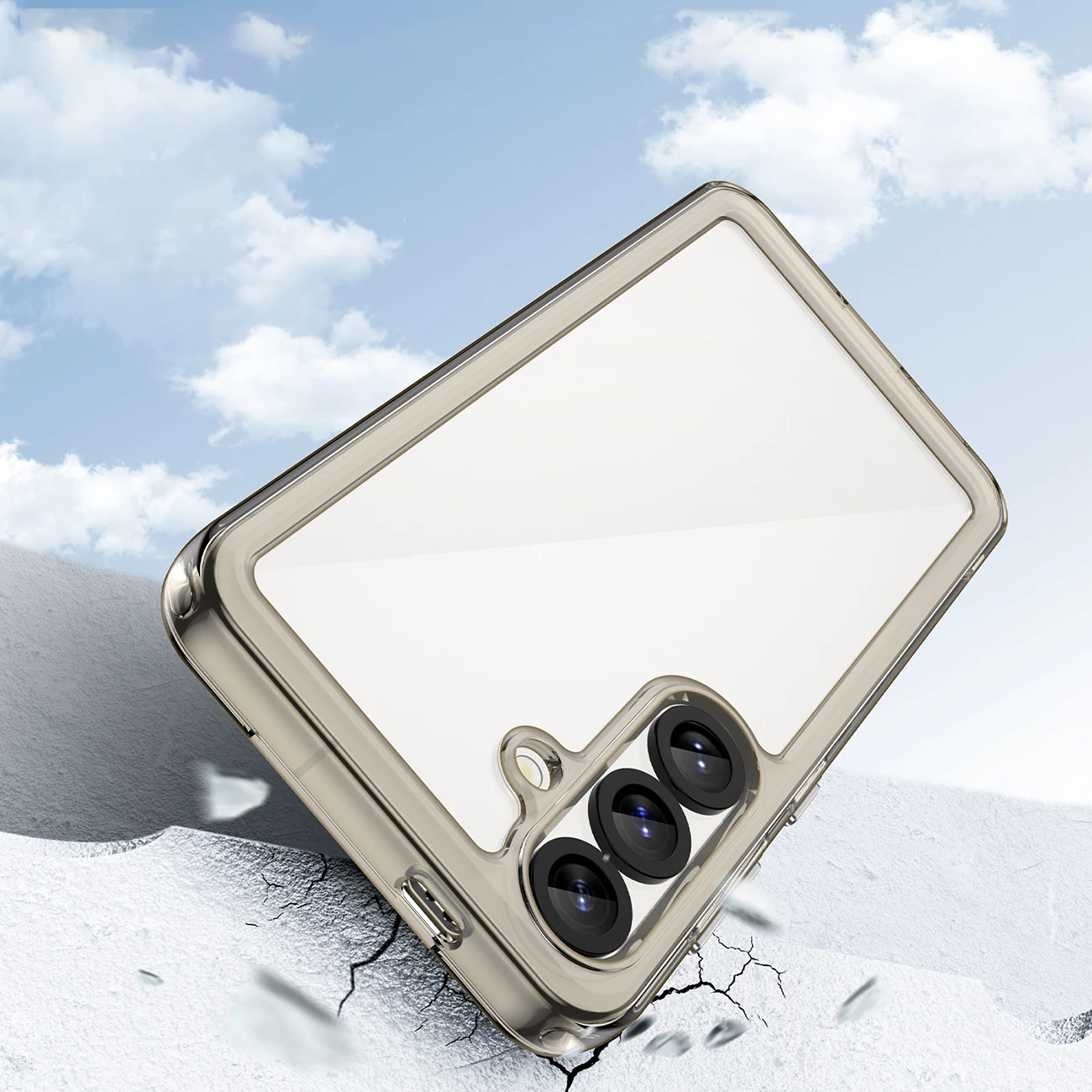 Mbështjellës Hurtel Outer Space Case për Samsung Galaxy S25, transparent i zi