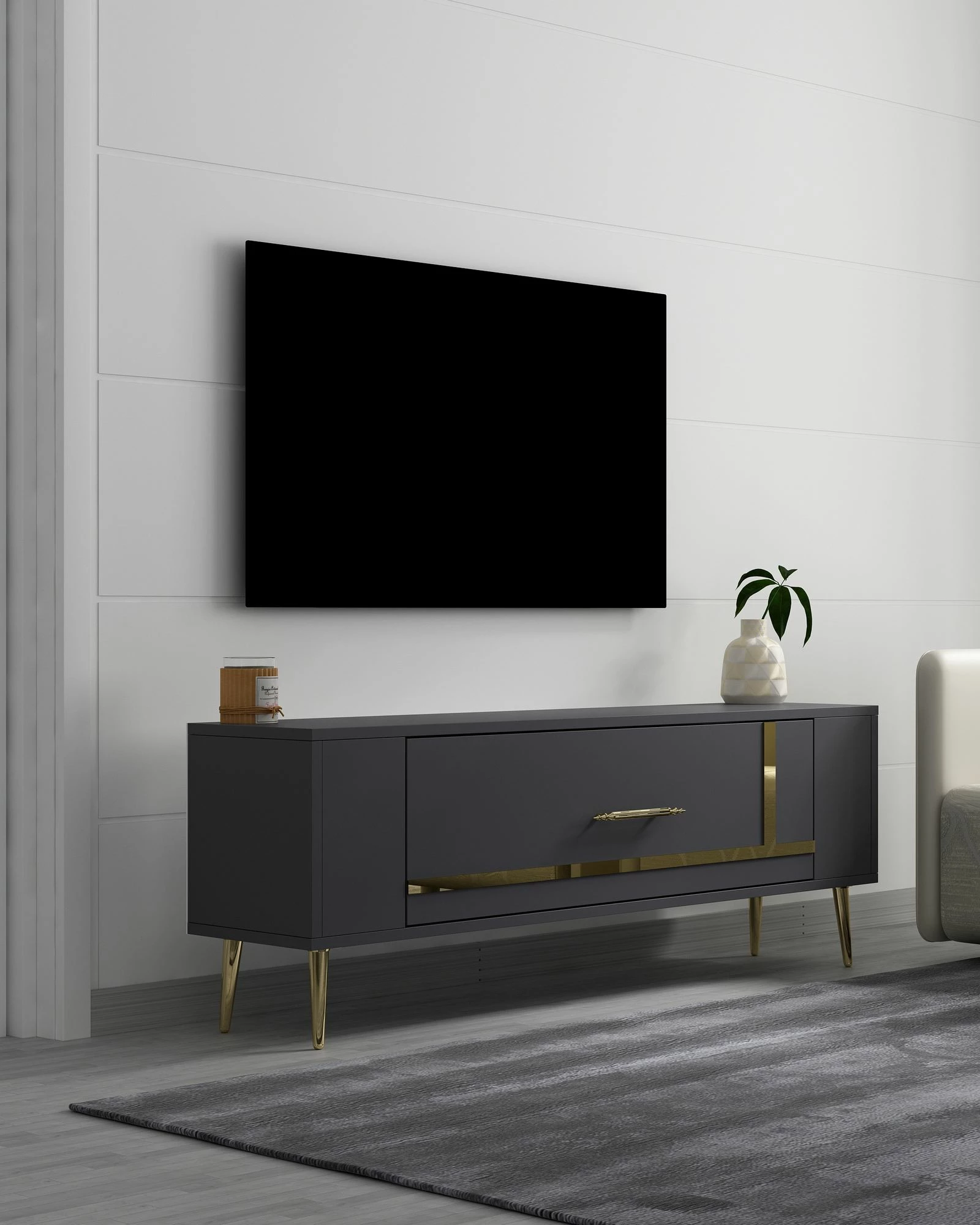 Komodë TV Skye Decor, anthracite, ar, Retrop1