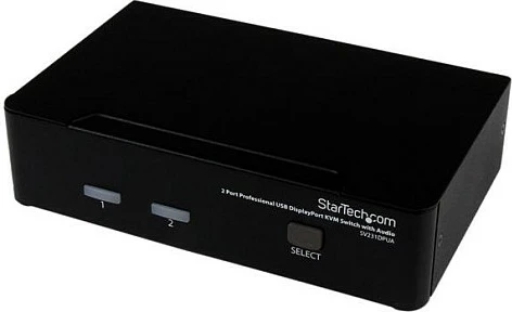 KVM Switch StarTech SV231DPUA, 2-Port DisplayPort, 4K, USB Hub, me Audio, i zi