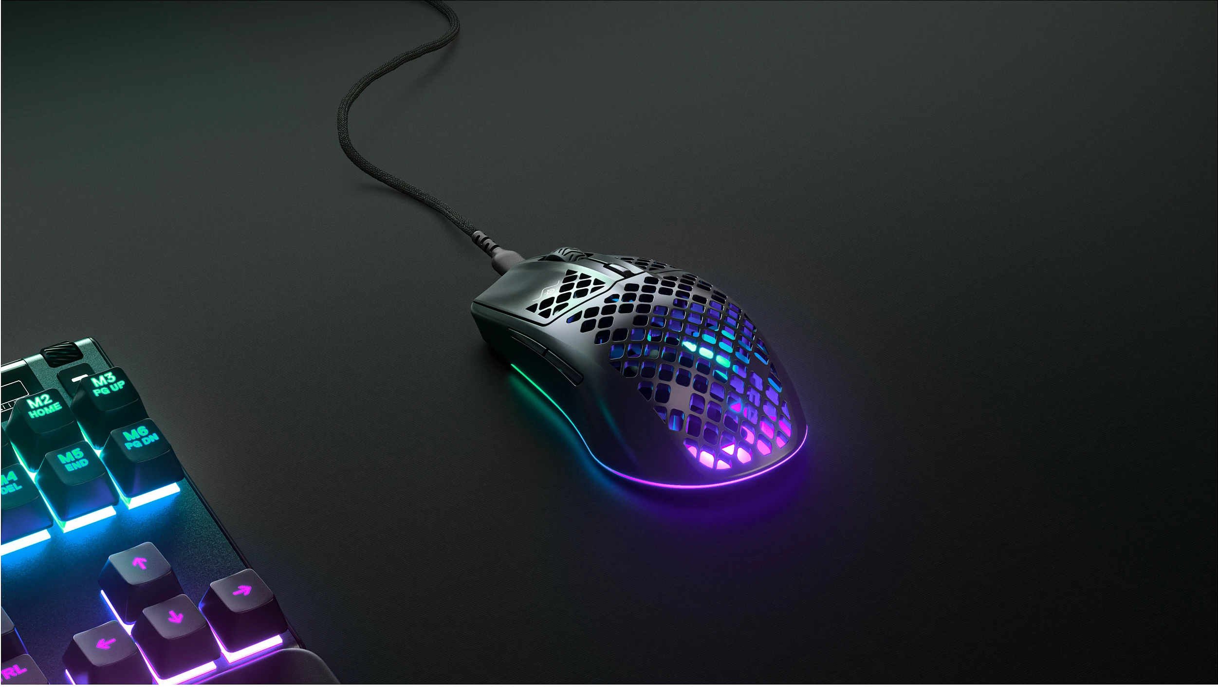 Maus gaming SteelSeries Aerox 3 Onyx 2022, 8500 DPI, RGB, IP54, i zi 7