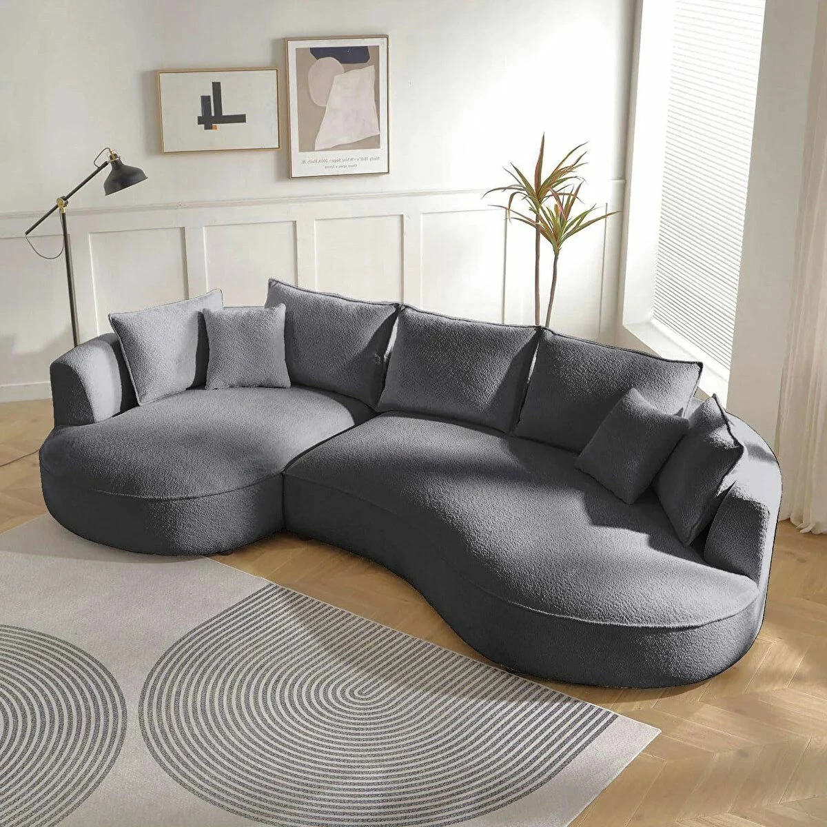 Këndare Venedik, ngjyrë gri e errët, Atelier del Sofa, anë e majtë