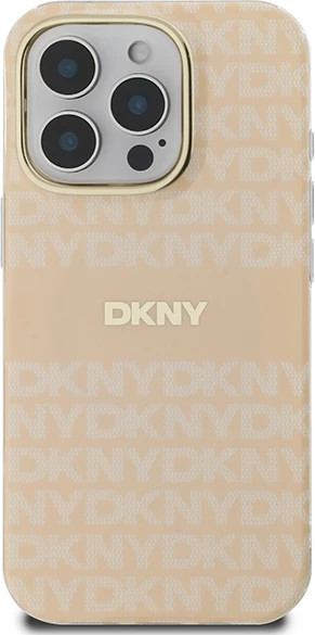 Mbështjellës DKNY Repeat Texture Pattern & Stripe MagSafe për iPhone 16 Pro, Rozë