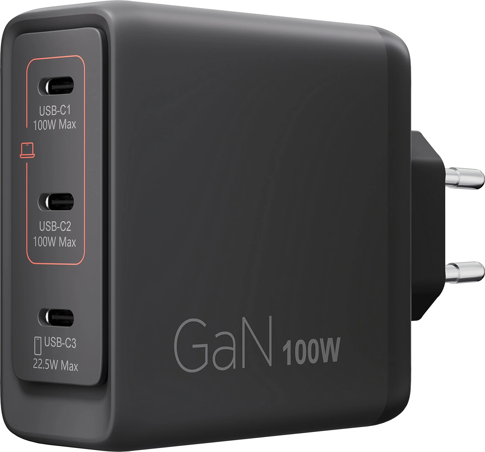 Karikues Lenovo Multi-Port USB-C 100W GaN, 3 porta, kabllo USB-C 1.8m, i zi