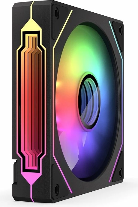 Ventilator PC Krux Corvus Reverse 120 ARGB (KRXE008) 120mm PWM 1600rpm, zi/bardhë, 1 copë