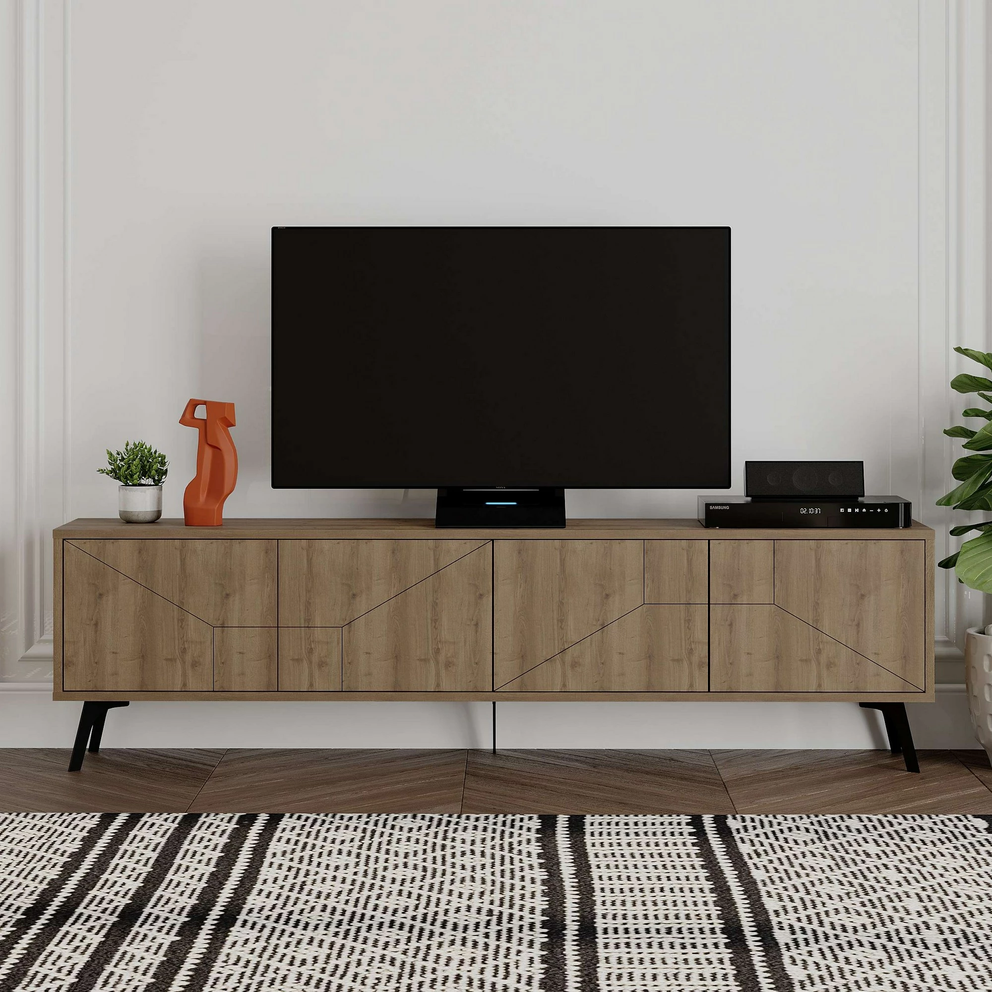 Komodë TV Skye Decor, ngjyrë Hitit, Dune