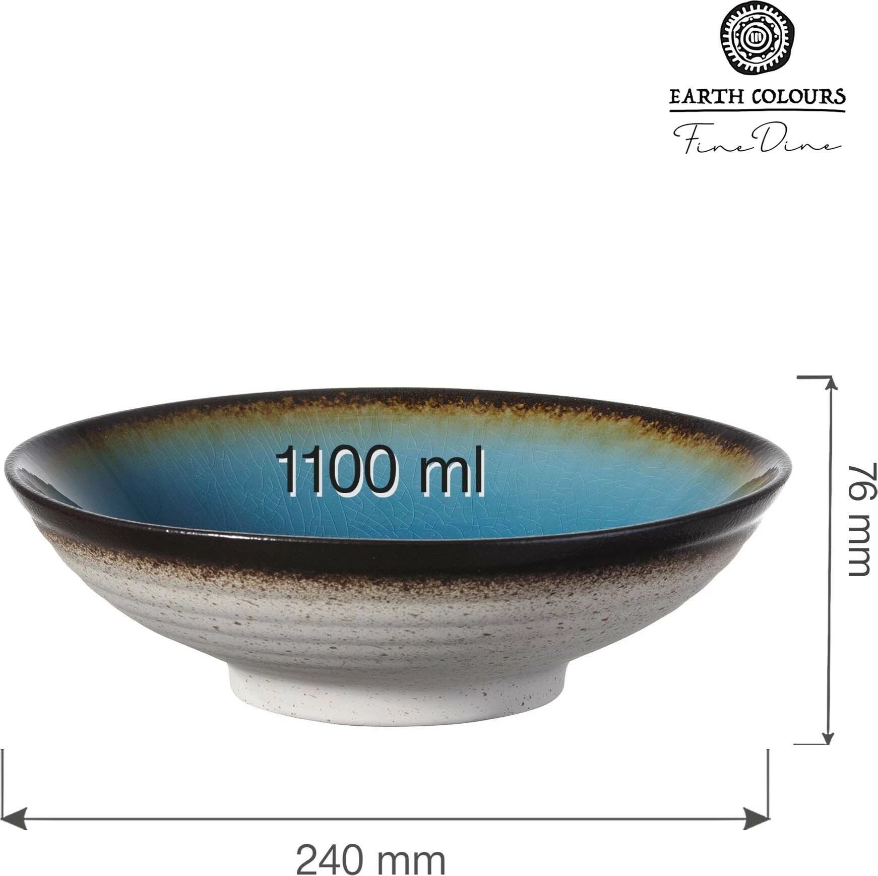 Tas i rrumbullakët Fine Dine Lazur 240 mm 1.1 L, blu, set 3 copë