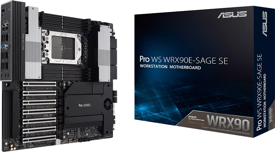 Pllakë amë ASUS Pro WS WRX90E-SAGE SE, sTR5, AMD WRX90, EEB, 8xDIMM DDR5 ECC, 4xM.2, 4xSATA, 2xSlimSAS, PCIe 5.0, Dual 10Gb + 1Gb Ethernet
