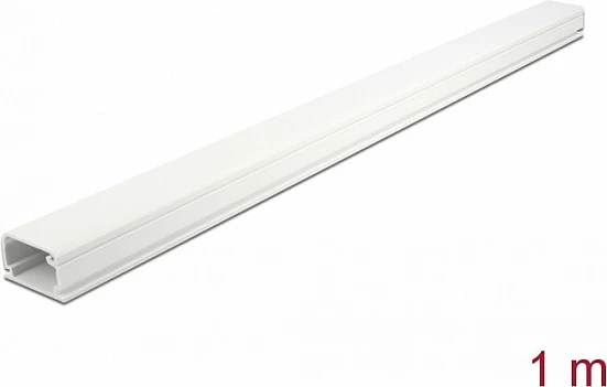 Kanal kabllosh DeLOCK 35 x 20 mm, 1 m, vetëngjitës, PVC, i bardhë