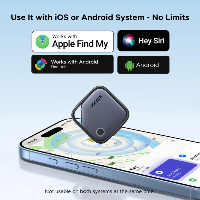 Tracker Bluetooth UGREEN Finder Pro 75646P, USB-C i rikarikueshëm, 4 copë, i zi