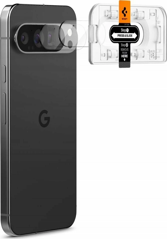 Mbrojtës kamere Spigen Optik.TR EZ Fit për Google Pixel 9 Pro, xham i kalitur 9H, 2 copë, transparent