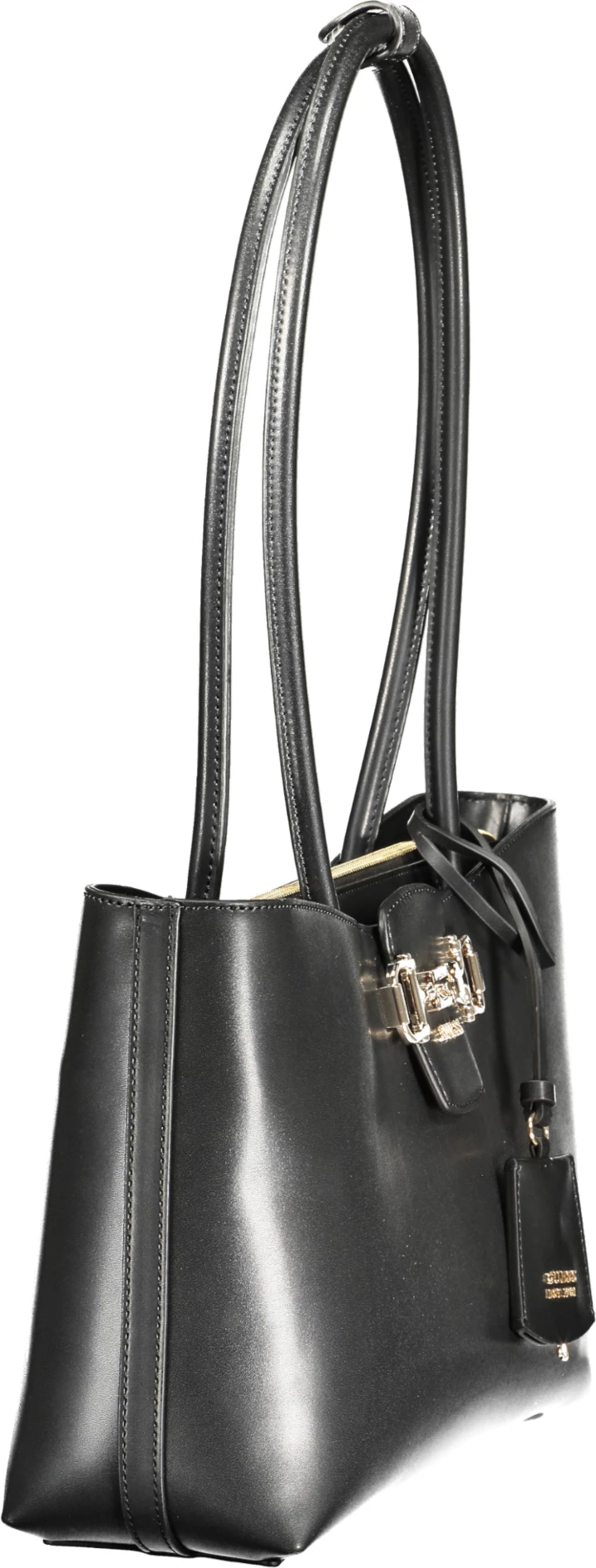 Çantë dore GUESS JEANS Janie femra, e zezë