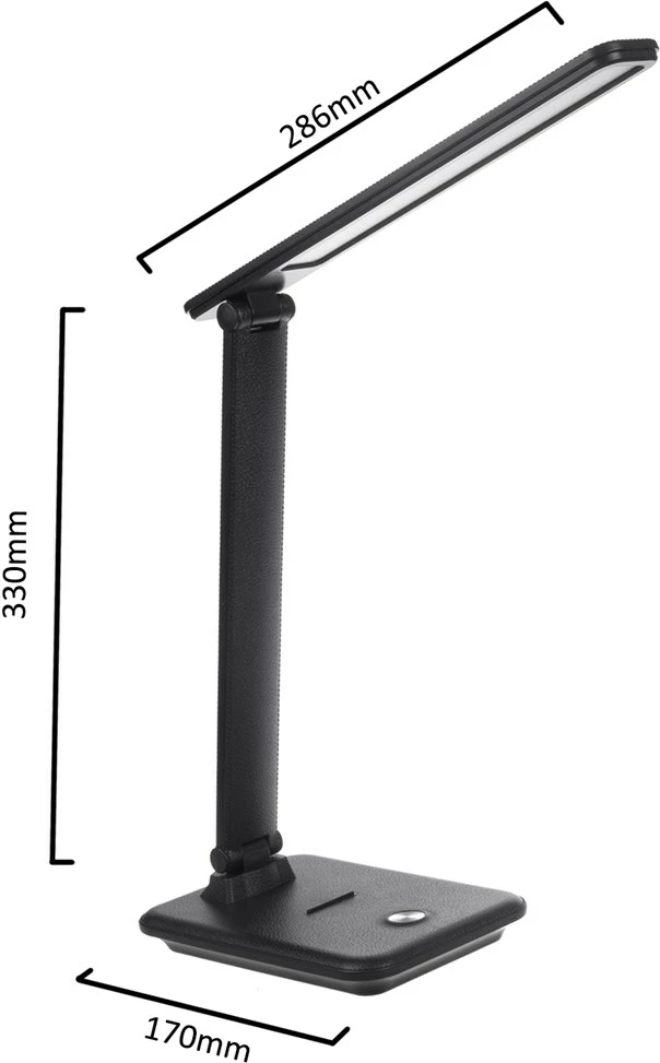Lampë tavoline Maclean MCE614 B, LED, e errësueshme, e palosshme, 9W, e zezë