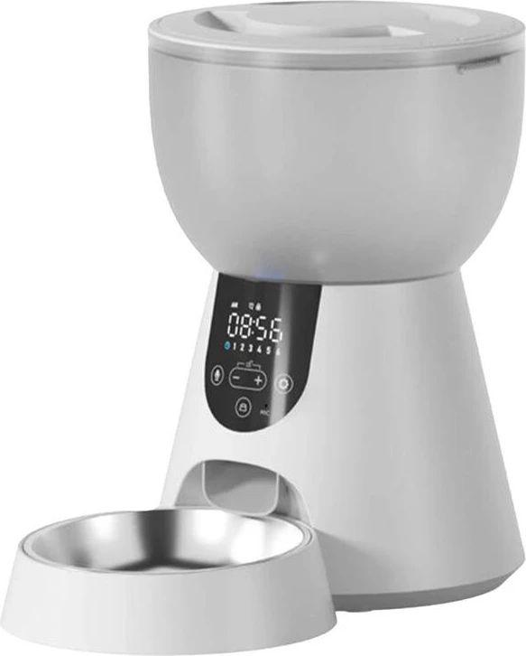 Shpërndarës automatik ushqimi për kafshë PetWant F17-LED, 4L, i bardhë