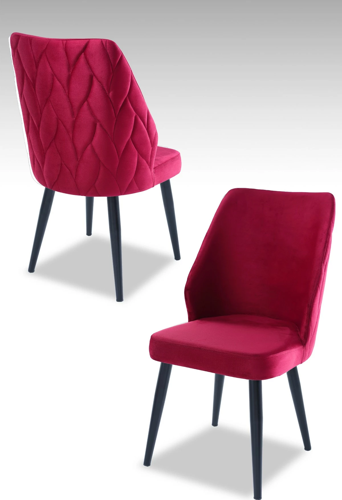 Set karrigesh (2 copë) Hanah Home, Pufi, e kuqe Claret, e zezë