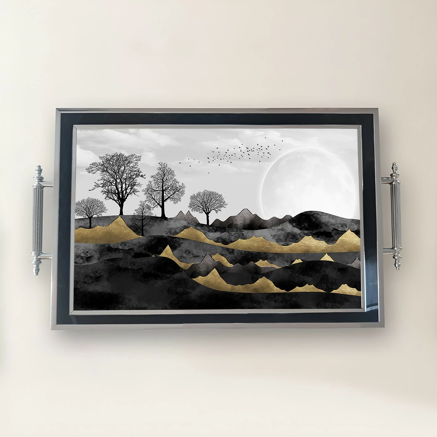 Tabaka dekorative prej qelqi, Aberto Design, TPG9827, shumëngjyrëshe