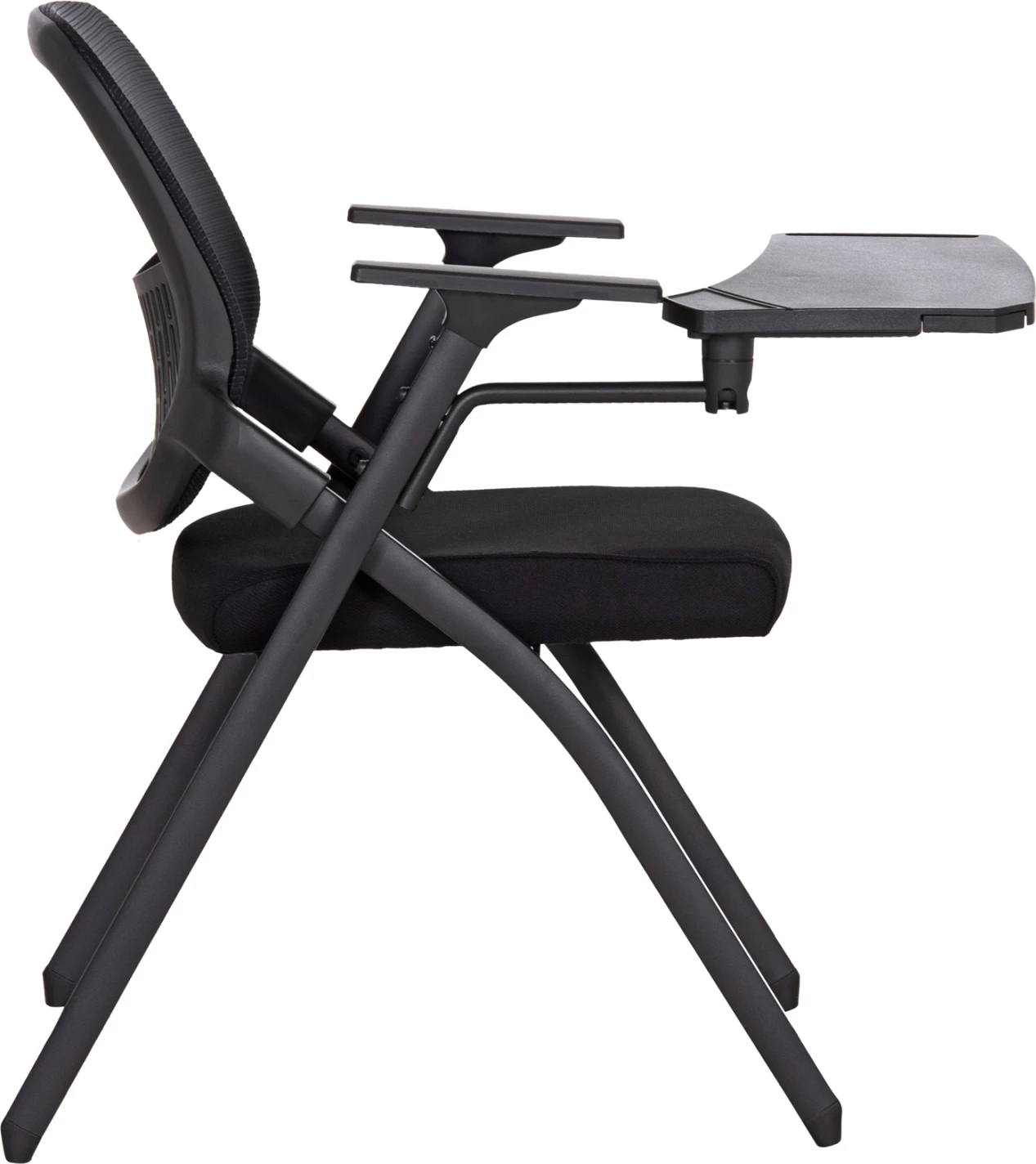 Karrige konferencash palosëse me tavolinë shkrimi DENO FH1209.01, material rrjetë e zezë, 60x59x87cm, set prej 2 copash