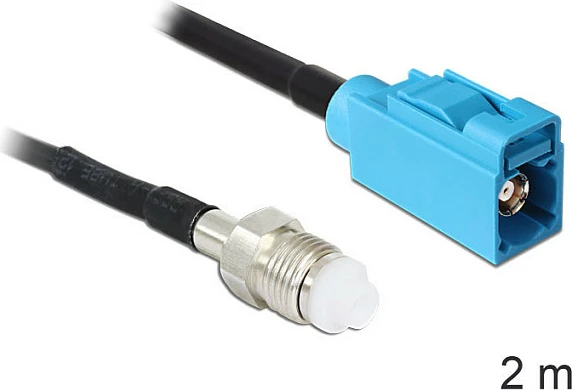 Kabllo koaksiale DeLOCK 88630, RG-174, FME femër në FAKRA Z femër, 2 m, e zezë