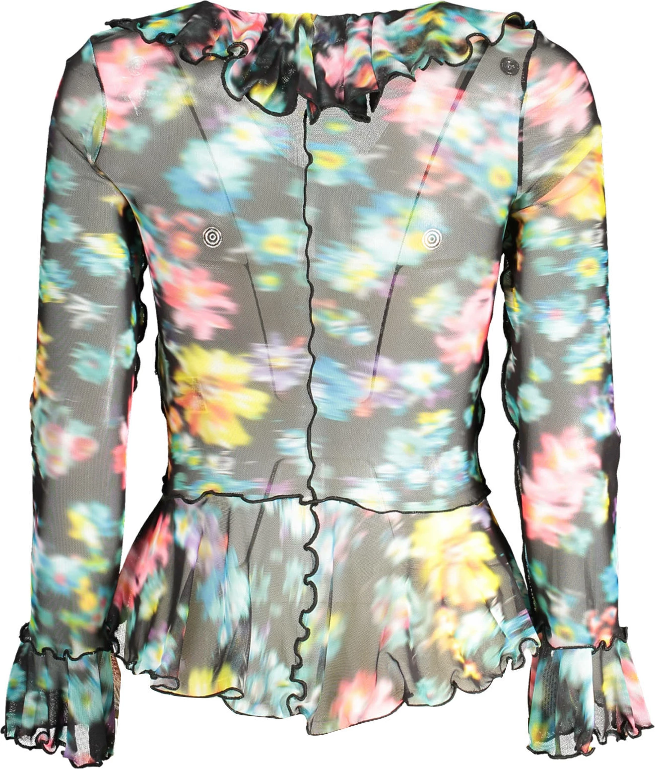 Maicë me mëngë të gjata DESIGUAL femra, e zezë