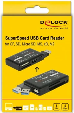Lexues kartelash DeLOCK SuperSpeed USB 3.2 Gen 1, 6 slote, 5 Gbps, i zi