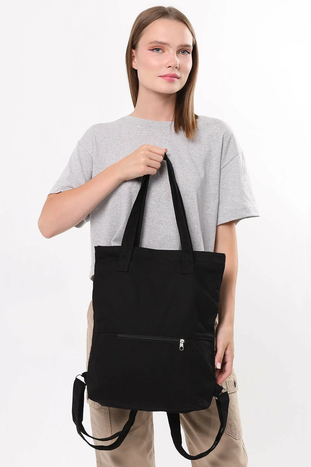 Çantë tote Zoozie Bags, e zezë, 35x40x8cm