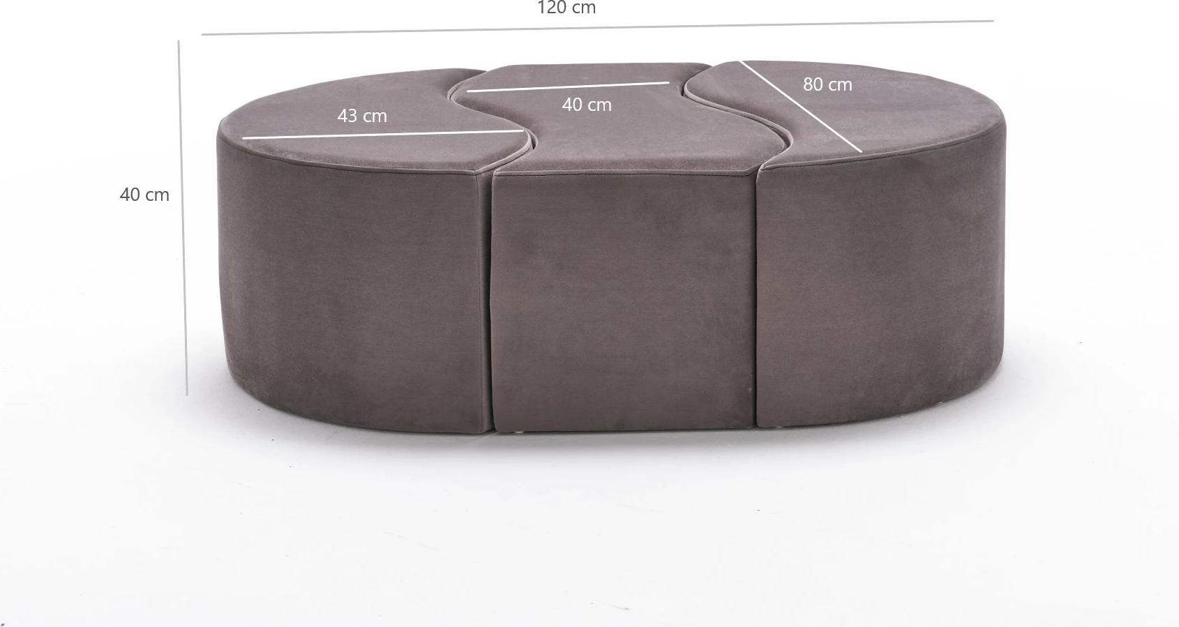 Puf Atelier del Sofa Alya, kadife, ngjyrë mink