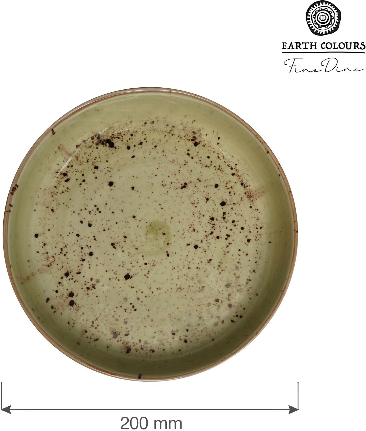 Tas i cekët Fine Dine Olive 200 mm, porcelan, set 4 copë, i gjelbër