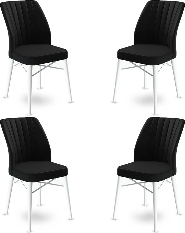 Set karrigash (4 copë), Hanah Home Flex, e zezë dhe e bardhë