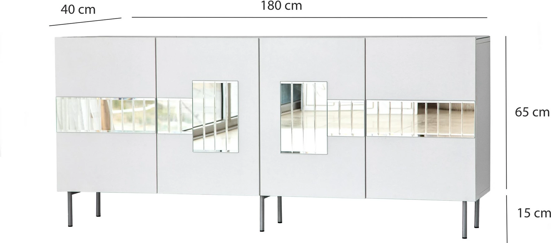 Konsolë Skye Decor, Paris, e bardhë, argjend